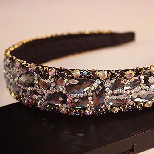 UKKD Clips para el pelo gris brillante cristal novia banda de pelo piedra Rhinestone boda diadema para las mujeres accesorios de pelo UKKD Clips para el pelo gris brillante cristal novia banda de pelo piedra Rhinestone boda diadema para las mujeres accesorios de pelo