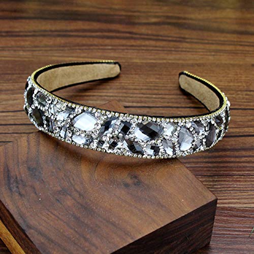 UKKD Clips para el pelo gris brillante cristal novia banda de pelo piedra Rhinestone boda diadema para las mujeres accesorios de pelo UKKD Clips para el pelo gris brillante cristal novia banda de pelo piedra Rhinestone boda diadema para las mujeres accesorios de pelo
