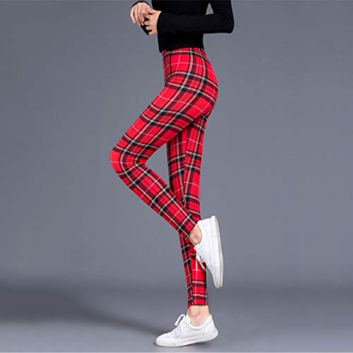 UKKD Leggings Plaid Leggings Mujeres Sexy Pantalones Empuje Leggings Fashion Fitness Leggins Gimnasio Deportivo Pantalones De Cintura Altos