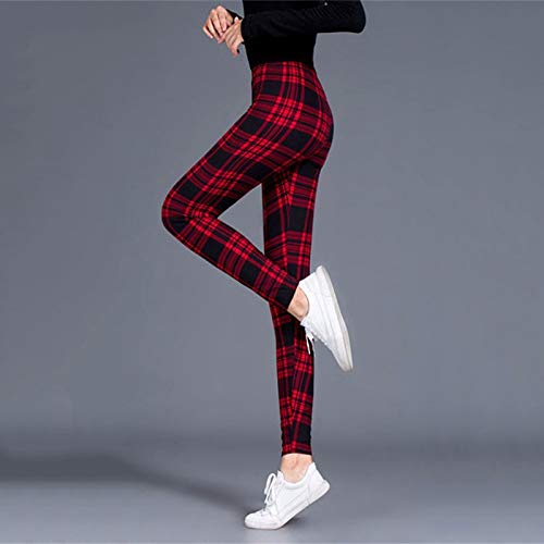 UKKD Leggings Plaid Leggings Mujeres Sexy Pantalones Empuje Leggings Fashion Fitness Leggins Gimnasio Deportivo Pantalones De Cintura Altos