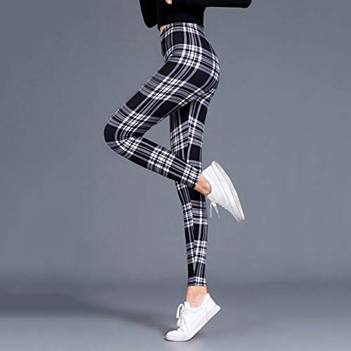 UKKD Leggings Plaid Leggings Mujeres Sexy Pantalones Empuje Leggings Fashion Fitness Leggins Gimnasio Deportivo Pantalones De Cintura Altos