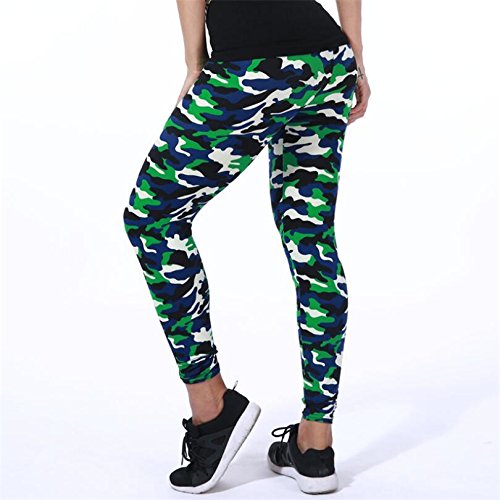 UKKD Mallas Camuflaje De Mujeres para Leggins Estilo Graffiti Pantalones Delgados Pantalones Estiramientos Pantaloni Leggings Ejército Verde Remoto Pantaloni,Tiras De Barras Verticales,Talla Única