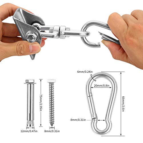 Ulikey 2 Pcs Ganchos de Techo, 450kg Tarea Pesada Anclaje de Techo de 304 Acero Inoxidable, Gancho de Suspensión Hormigón y Madera para Pared Gimnasio Saco de Arena Hamaca Yoga Columpio Ulikey 2 Pcs Ganchos de Techo, 450kg Tarea Pesada Anclaje de Techo de 304 Acero Inoxidable, Gancho de Suspensión Hormigón y Madera para Pared Gimnasio Saco de Arena Hamaca Yoga Columpio
