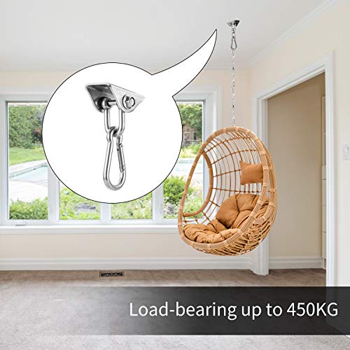 Ulikey 2 Pcs Ganchos de Techo, 450kg Tarea Pesada Anclaje de Techo de 304 Acero Inoxidable, Gancho de Suspensión Hormigón y Madera para Pared Gimnasio Saco de Arena Hamaca Yoga Columpio Ulikey 2 Pcs Ganchos de Techo, 450kg Tarea Pesada Anclaje de Techo de 304 Acero Inoxidable, Gancho de Suspensión Hormigón y Madera para Pared Gimnasio Saco de Arena Hamaca Yoga Columpio