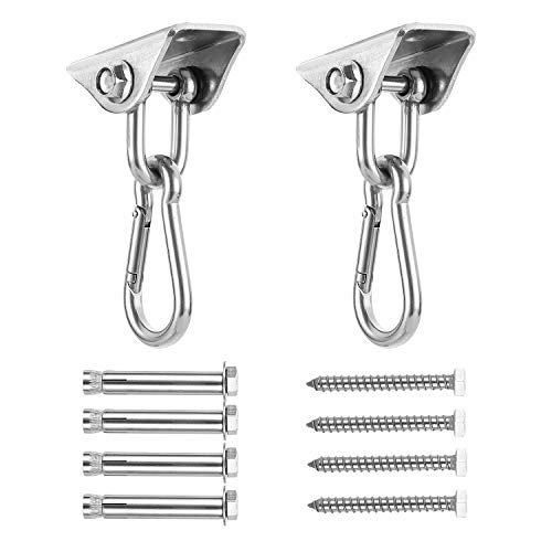 Ulikey 2 Pcs Ganchos de Techo, 450kg Tarea Pesada Anclaje de Techo de 304 Acero Inoxidable, Gancho de Suspensión Hormigón y Madera para Pared Gimnasio Saco de Arena Hamaca Yoga Columpio Ulikey 2 Pcs Ganchos de Techo, 450kg Tarea Pesada Anclaje de Techo de 304 Acero Inoxidable, Gancho de Suspensión Hormigón y Madera para Pared Gimnasio Saco de Arena Hamaca Yoga Columpio