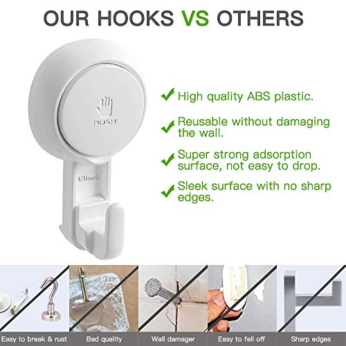 Ulinek Ganchos Ventosa Super Fuerte Sin Agujeros Toallero Ventosa BaƱo MAX 5KG Reutilizables Colgador Ventosa para Ducha Cristal Pared Puertas Ropa Ulinek Ganchos Ventosa Super Fuerte Sin Agujeros Toallero Ventosa BaƱo MAX 5KG Reutilizables Colgador Ventosa para Ducha Cristal Pared Puertas Ropa