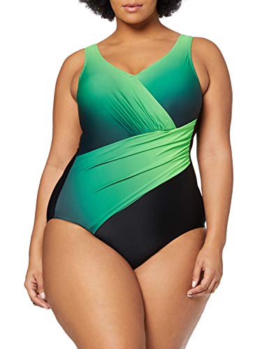 Ulla Popken Badeanzug Farbverlauf, Große Größen Traje de baño de una Sola Pieza, Verde (Verde 41), 60 (Herstellergröße: 60) para Mujer