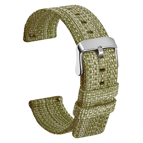 Ullchro Nylon Correa Reloj Calidad Alta Correa Relojes Militar del ejército - 16mm, 18mm, 20mm, 22mm, 24mm Correa Reloj con Hebilla de Acero Inoxidable (20mm, Green)