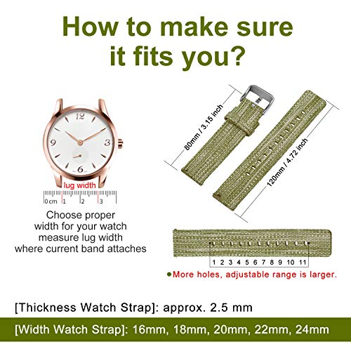 Ullchro Nylon Correa Reloj Calidad Alta Correa Relojes Militar del ejército - 16mm, 18mm, 20mm, 22mm, 24mm Correa Reloj con Hebilla de Acero Inoxidable (20mm, Green) Ullchro Nylon Correa Reloj Calidad Alta Correa Relojes Militar del ejército - 16mm, 18mm, 20mm, 22mm, 24mm Correa Reloj con Hebilla de Acero Inoxidable (20mm, Green)