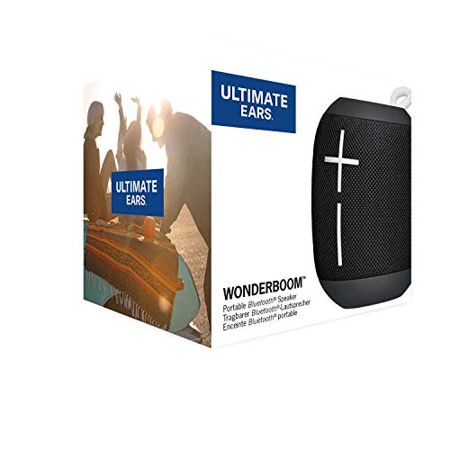 Ultimate Ears Wonderboom Altavoz Portátil Inalámbrico Bluetooth, Sonido Envolvente de 360°, Impermeable, Conexión de 2 Altavoces para Sonido Potente, Batería de 10 h, color Negro