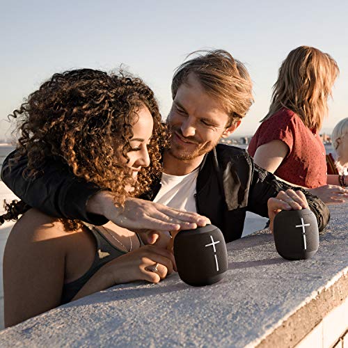 Ultimate Ears Wonderboom Altavoz Portátil Inalámbrico Bluetooth, Sonido Envolvente de 360°, Impermeable, Conexión de 2 Altavoces para Sonido Potente, Batería de 10 h, color Negro