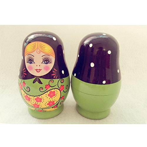 ULTNICE Matryoshka - Muñeca rusa, muñeca de madera, 5 piezas