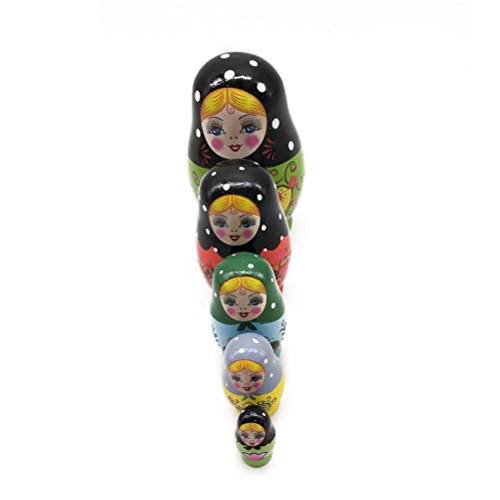 ULTNICE Matryoshka - Muñeca rusa, muñeca de madera, 5 piezas