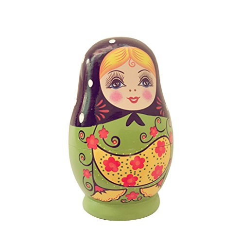 ULTNICE Matryoshka - Muñeca rusa, muñeca de madera, 5 piezas