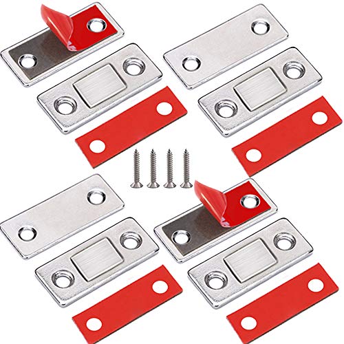 Ultra Delgado Iman Puerta Armario Jiayi 4 Piezas Tarea Pesada Magnetico Pestillo Fuerte Metal Imán Cierre Para Cocina Alacena Puerta Cerraduras Cajón Clausura Guardarropa Clausura