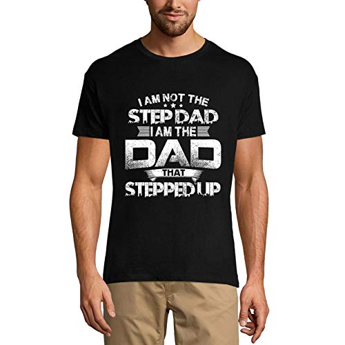 Ultrabasic Camiseta para hombre con texto en inglés "I Am The Dad That Stepped Up", cita divertida - negro - X-Small Ultrabasic Camiseta para hombre con texto en inglés "I Am The Dad That Stepped Up", cita divertida - negro - X-Small