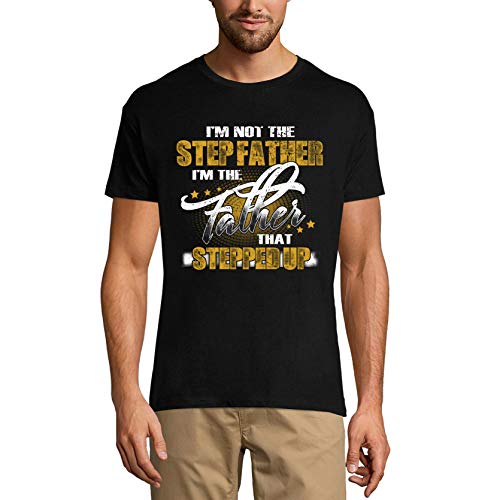 Ultrabasic Camiseta para hombre con texto en inglés "I'm the Father That Stepped Up" - negro - Large Ultrabasic Camiseta para hombre con texto en inglés "I'm the Father That Stepped Up" - negro - Large