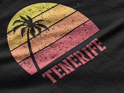 ULTRABASIC Camiseta para Hombre Puesta de Sol - Sunset - Tenerife - Amor Verano - Playa Verano - Vintage Camiseta Gráfica (S, Negro Profundo)