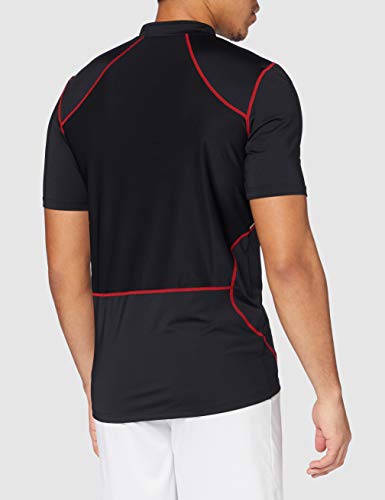 Ultrasport 10252 Camiseta, Hombre, Negro/Rojo, L