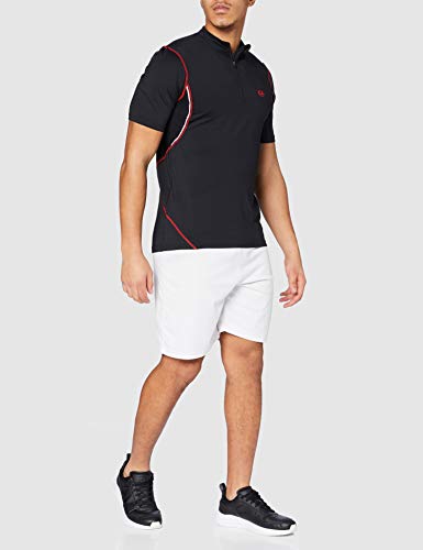 Ultrasport 10252 Camiseta, Hombre, Negro/Rojo, L