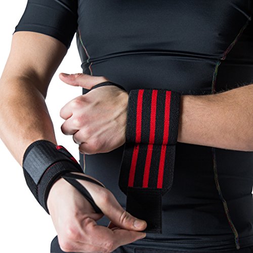Ultrasport 2 Piezas Soporte de muñeca para Culturismo, Entrenamiento, Levantamiento de Pesas o Crossfit, Unisex Adulto, Negro/Rojo, OS Ultrasport 2 Piezas Soporte de muñeca para Culturismo, Entrenamiento, Levantamiento de Pesas o Crossfit, Unisex Adulto, Negro/Rojo, OS