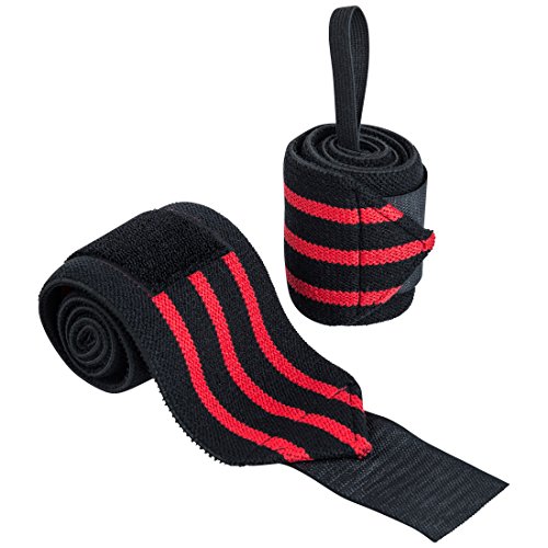Ultrasport 2 Piezas Soporte de muñeca para Culturismo, Entrenamiento, Levantamiento de Pesas o Crossfit, Unisex Adulto, Negro/Rojo, OS Ultrasport 2 Piezas Soporte de muñeca para Culturismo, Entrenamiento, Levantamiento de Pesas o Crossfit, Unisex Adulto, Negro/Rojo, OS