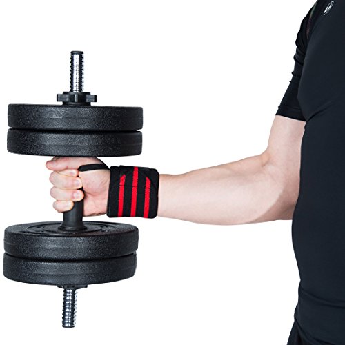 Ultrasport 2 Piezas Soporte de muñeca para Culturismo, Entrenamiento, Levantamiento de Pesas o Crossfit, Unisex Adulto, Negro/Rojo, OS Ultrasport 2 Piezas Soporte de muñeca para Culturismo, Entrenamiento, Levantamiento de Pesas o Crossfit, Unisex Adulto, Negro/Rojo, OS