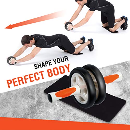 Ultrasport Aparato de abdominales AB Roller / AB Trainer con esterilla para las rodillas, ejercicios de abdominales para hombres y mujeres, rueda de abdominales multifunción, plegable Ultrasport Aparato de abdominales AB Roller / AB Trainer con esterilla para las rodillas, ejercicios de abdominales para hombres y mujeres, rueda de abdominales multifunción, plegable