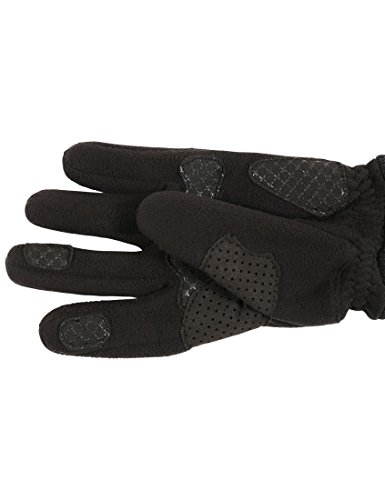 Ultrasport Basic Guantes polares de invierno Cozy para hombre y mujer, con zonas de agarre para montar en bicicleta y realizar otras actividades al aire libre, negro, M