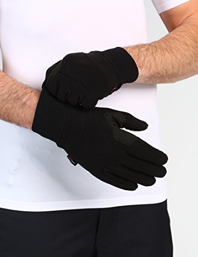 Ultrasport Basic Guantes polares de invierno Cozy para hombre y mujer, con zonas de agarre para montar en bicicleta y realizar otras actividades al aire libre, negro, M