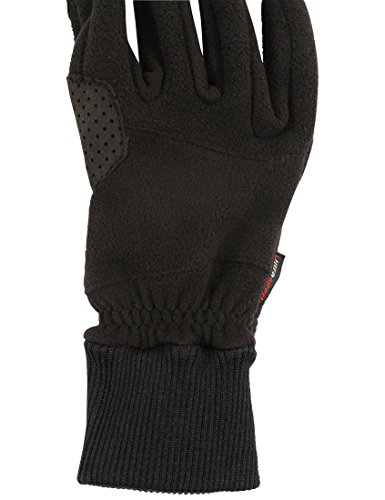 Ultrasport Basic Guantes polares de invierno Cozy para hombre y mujer, con zonas de agarre para montar en bicicleta y realizar otras actividades al aire libre, negro, M