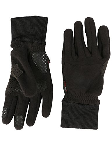 Ultrasport Basic Guantes polares de invierno Cozy para hombre y mujer, con zonas de agarre para montar en bicicleta y realizar otras actividades al aire libre, negro, M Ultrasport Basic Guantes polares de invierno Cozy para hombre y mujer, con zonas de agarre para montar en bicicleta y realizar otras actividades al aire libre, negro, M