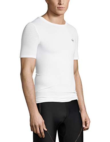 Ultrasport Basic Noam Camiseta de compresión sin Costuras, Hombre, Blanco, L/XL