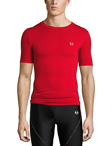 Ultrasport Basic Noam Camiseta de compresión sin Costuras, Hombre, Rojo, S/M