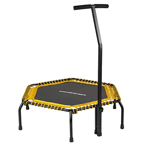 Ultrasport Cama elástica fitness, manillar estable y suspensión con cuerdas de goma para la máxima seguridad, aparato deportivo adecuado para el hogar, amarillo Ultrasport Cama elástica fitness, manillar estable y suspensión con cuerdas de goma para la máxima seguridad, aparato deportivo adecuado para el hogar, amarillo