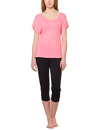 Ultrasport Camiseta de Yoga para Mujer Light Action - Camiseta Suelta de Mujer con Cuello Redondo Camiseta Deportiva de Mujer Holgada con Manga Corta, Rosa, M