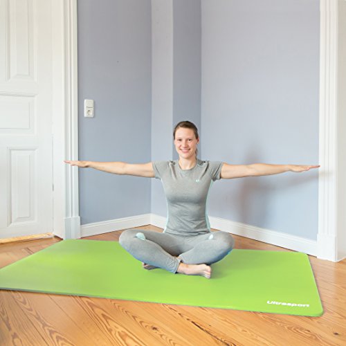Ultrasport Esterilla Deporte, de Fitness Blanda para Pilates, Yoga, Gimnasia, aeróbic o masajes, con Correa de fijación, Unisex Adulto, Verde, 190 x 90 x 1.2 cm Ultrasport Esterilla Deporte, de Fitness Blanda para Pilates, Yoga, Gimnasia, aeróbic o masajes, con Correa de fijación, Unisex Adulto, Verde, 190 x 90 x 1.2 cm