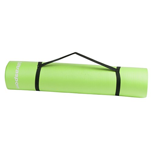 Ultrasport Esterilla Deporte, de Fitness Blanda para Pilates, Yoga, Gimnasia, aeróbic o masajes, con Correa de fijación, Unisex Adulto, Verde, 190 x 90 x 1.2 cm