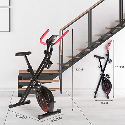 Ultrasport F-Bike Design Bicicleta estática de fitness plegable con sillín de gel, portabidones, pantalla LCD, sensores de pulso, compacta y plegable, carga máxima 110 kg, Negro Ultrasport F-Bike Design Bicicleta estática de fitness plegable con sillín de gel, portabidones, pantalla LCD, sensores de pulso, compacta y plegable, carga máxima 110 kg, Negro