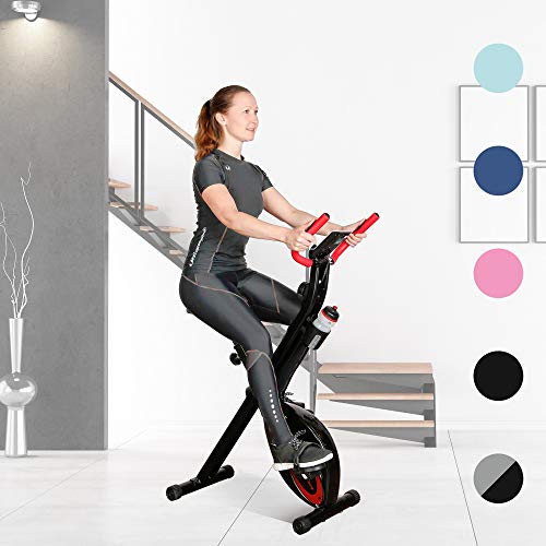 Ultrasport F-Bike Design Bicicleta estática de fitness plegable con sillín de gel, portabidones, pantalla LCD, sensores de pulso, compacta y plegable, carga máxima 110 kg, Negro Ultrasport F-Bike Design Bicicleta estática de fitness plegable con sillín de gel, portabidones, pantalla LCD, sensores de pulso, compacta y plegable, carga máxima 110 kg, Negro