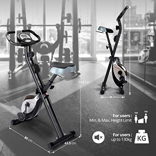 Ultrasport F-Bike / F-Rider - Bicicleta Estática de Fitness, con Consola y Sensores de Pulso en Manillar, Plegable, color Negro/Plata Ultrasport F-Bike / F-Rider - Bicicleta Estática de Fitness, con Consola y Sensores de Pulso en Manillar, Plegable, color Negro/Plata