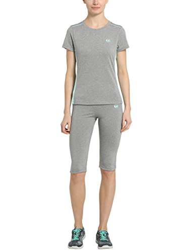 Ultrasport Fitness/Sport Shirt Camiseta de Manga Corta, Mujer, Gris/Agua, S Ultrasport Fitness/Sport Shirt Camiseta de Manga Corta, Mujer, Gris/Agua, S