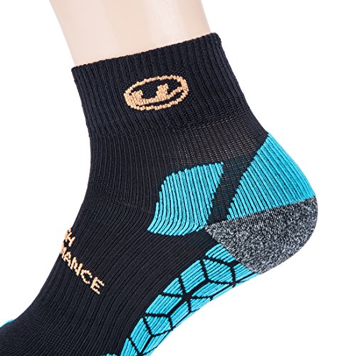 Ultrasport High Performance Calcetines de Correr, Unisex, Negro/Turquesa, 47-50 Ultrasport High Performance Calcetines de Correr, Unisex, Negro/Turquesa, 47-50