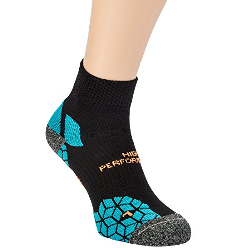 Ultrasport High Performance Calcetines de Correr, Unisex, Negro/Turquesa, 47-50 Ultrasport High Performance Calcetines de Correr, Unisex, Negro/Turquesa, 47-50