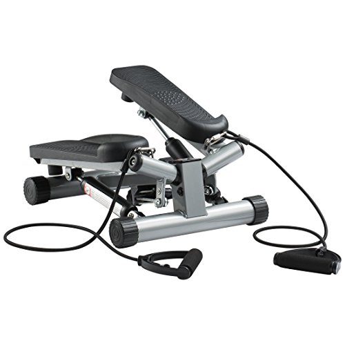 Ultrasport Máquina de Step Swing Stepper con Cintas de Entrenamiento/Aparato de Entrenamiento Stepper + AB Roller Aparato de Abdominales, práctico Aparato de Fitness para Entrenar Musculatura