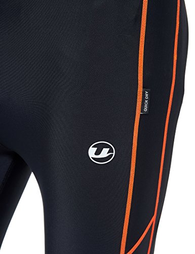 Ultrasport Pantalones de correr para hombre – pantalones de fitness 3/4 para hombre, con efecto de compresión y función de secado rápido, para fútbol, correr, marcha nórdica, ciclismo y otros deportes, Negro/Naranja neón, S Ultrasport Pantalones de correr para hombre – pantalones de fitness 3/4 para hombre, con efecto de compresión y función de secado rápido, para fútbol, correr, marcha nórdica, ciclismo y otros deportes, Negro/Naranja neón, S