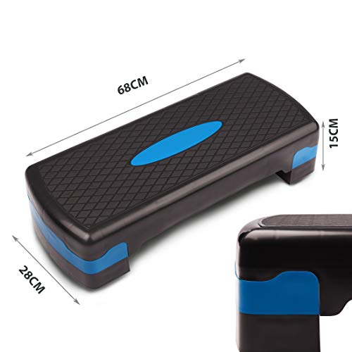 Ultrasport Step, Stepper óptimo para el aeróbic y el fitness, regulable en alturas diferentes, con superficie antideslizante,diferentes colores y tamaños,peso óptimo del usuario 150kg Ultrasport Step, Stepper óptimo para el aeróbic y el fitness, regulable en alturas diferentes, con superficie antideslizante,diferentes colores y tamaños,peso óptimo del usuario 150kg