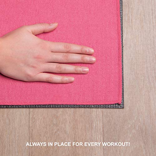 Ultrasport Toalla de Yoga Antideslizante - Toalla de Pilates de Microfibra - Toalla de Microfibra Grande con Perlas de Silicona de 180 x 60 cm, Rosa