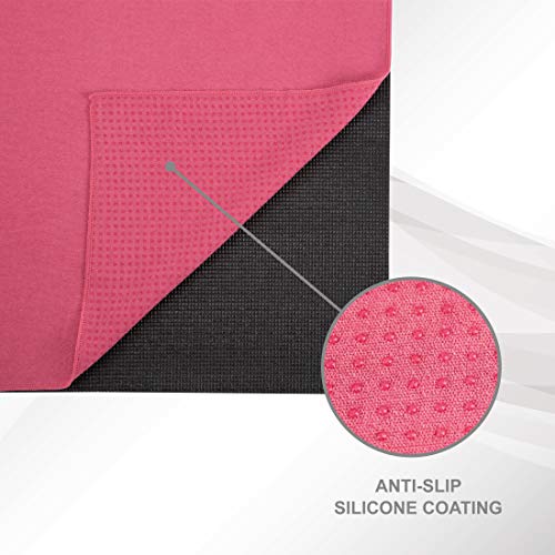 Ultrasport Toalla de Yoga Antideslizante - Toalla de Pilates de Microfibra - Toalla de Microfibra Grande con Perlas de Silicona de 180 x 60 cm, Rosa Ultrasport Toalla de Yoga Antideslizante - Toalla de Pilates de Microfibra - Toalla de Microfibra Grande con Perlas de Silicona de 180 x 60 cm, Rosa