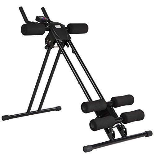 Ultrasport Ultra 150 Power AB Trainer Aparato de Abdominales, Gimnasia con Apoyo para Rodillas, máquina Plegable con Consola, Ajustable en 4 Posiciones, posicionamiento suave, Unisex, Negro